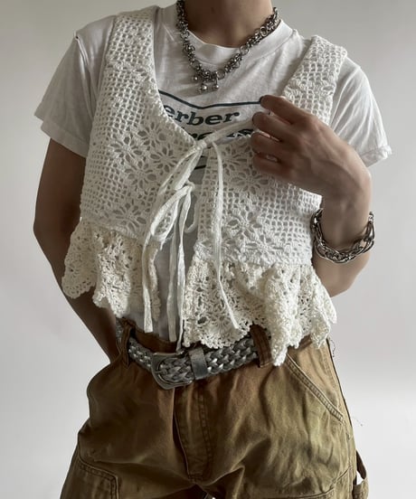 【RE;CIRCLE】RE Crochet Short Vest / 250515-003