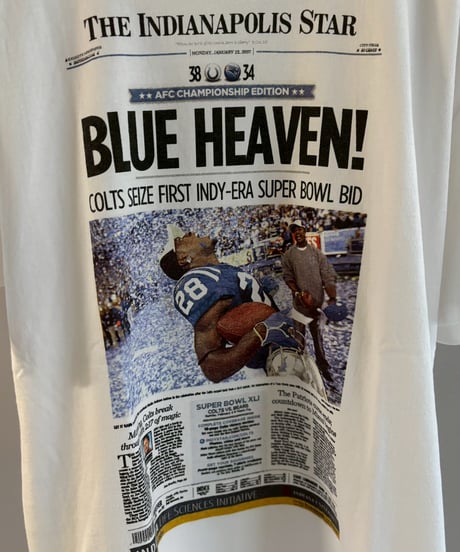【USED】 07's GILDAN American Football Newspaper T-Shirt / 260607-015