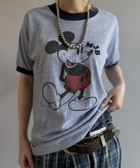 【USED】 Made in USA Mickey Mouse Ringer T-Shirt / 260523-010