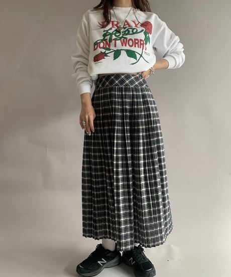 【USED】 ALEXON Check Patterned Pleats Skirt / 241102-017