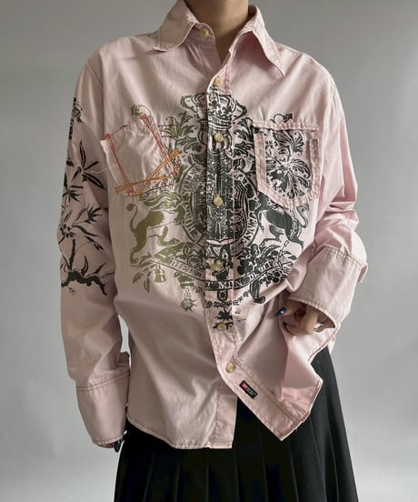 【USED】 DIESEL Print Design L/S Shirt /MS2510-003