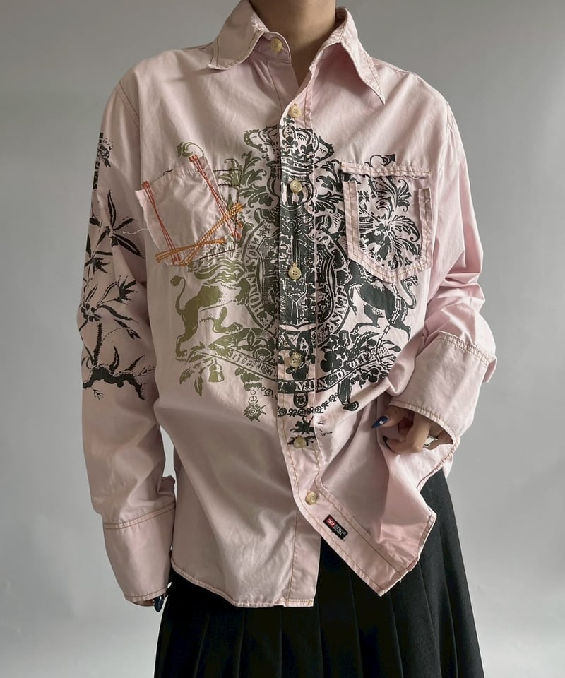 USED】 DIESEL Print Design L/S Shirt /MS2510-00