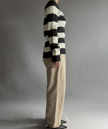 【USED】 Border Pattern Knit Top / 251129-008