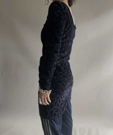 【USED】 L/S Patterned Velor One-Piece/ 231202-023
