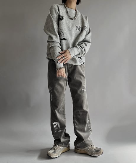 【Mashup Products】 Silk Screen Made in USA I.C.U L/S Sweat top /  240217-018