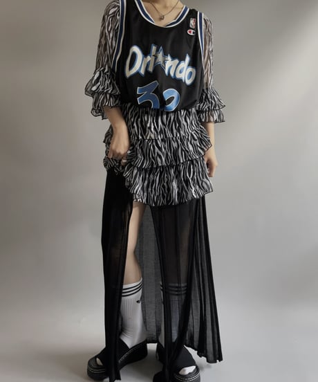 【USED】 Zebra Patterned Sheer Top/ 230902-023