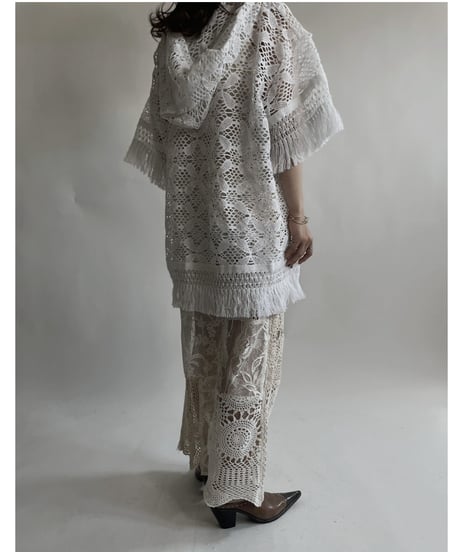 【RE;CIRCLE】 RE Crochet Lace S/S Hoodie / 220427-025