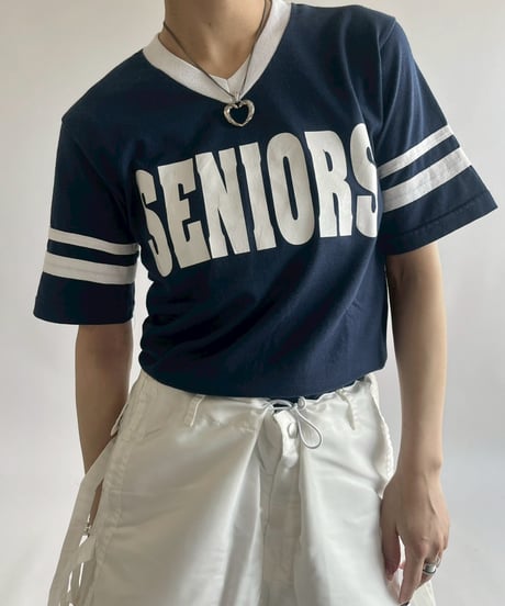 【USED】 V-Neck Seniors Ringer T-Shirt /250503-004
