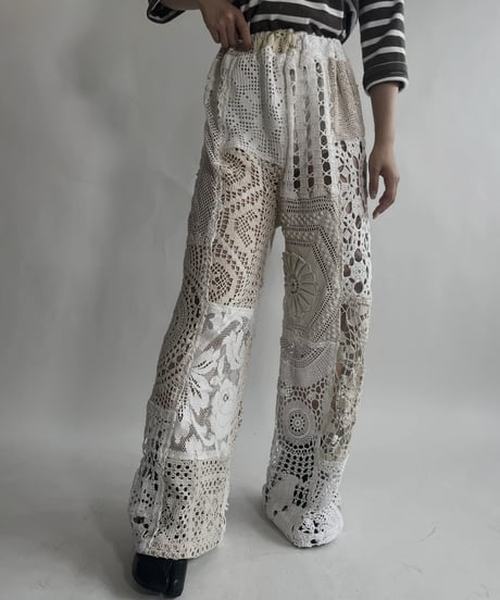 【RE;CIRCLE】 RE Crochet Patchwork Pants / 220623-028