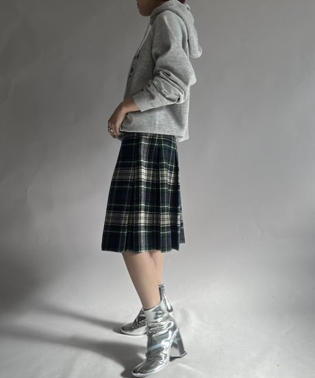 【USED】  Check Patterned Wool Skirt / 241130-020