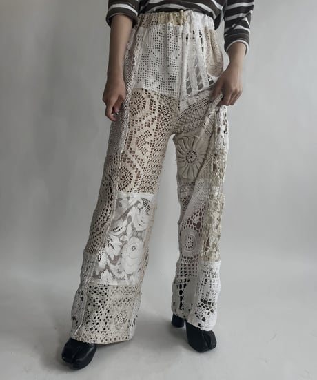 【RE;CIRCLE】 RE Crochet Patchwork Pants / 220623-028