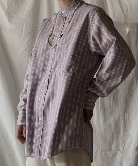 【RE;CIRCLE】 RE Stripe Band Collar Shirt③/210414-031