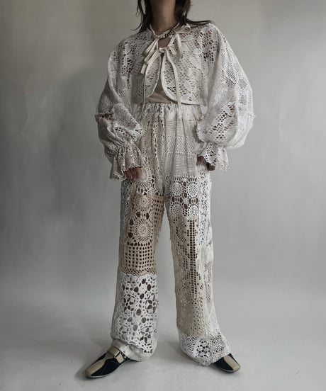 【RE;CIRCLE】 RE Crochet Patchwork Pants / 220623-020