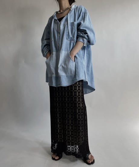【RE;CIRCLE】 RE Denim Shirt Mexican Hoodie / 220423-020