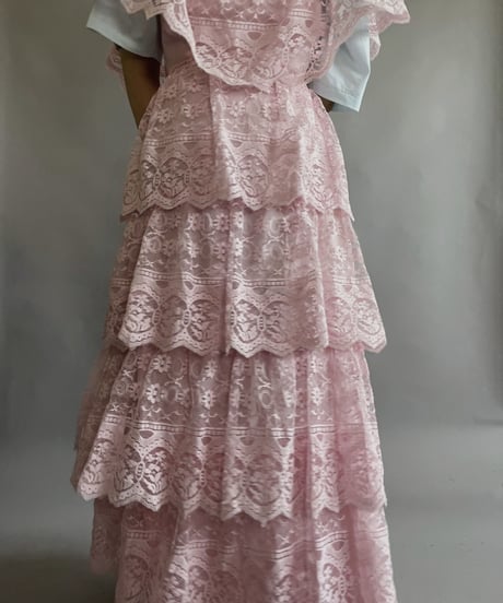 【USED】 Flower Pattern Sleeveless  Poly Tiered One-piece / 230520-008
