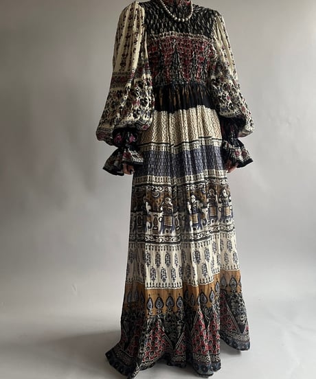 【RE;CIRCLE】 RE Indian Cotton Balloon Sleeved One-piece / 240912-002