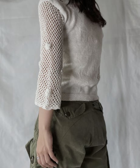 【USED】   Crochet Knit L/S Top②/210921-037
