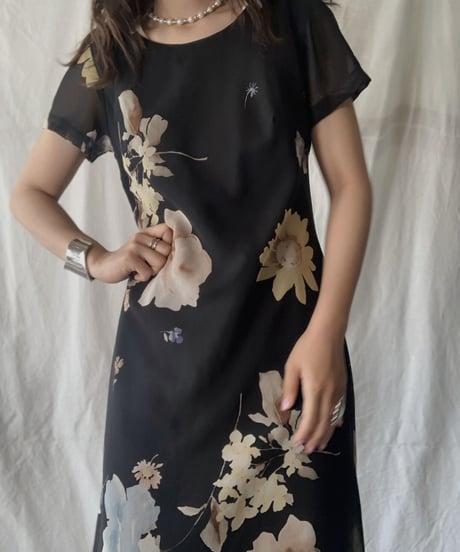 【UESD】 Flower Patterned S/S Dress/210613-003