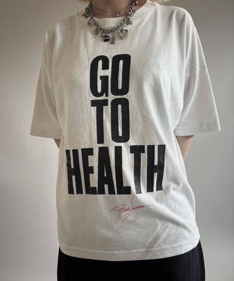 【USED】 RESIZED Made in USA 90's Fruit of the Loom GO TO HEALTH T-Shirt / 250802-011