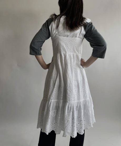 【USED】 White Cotton Camisole One-piece / 220423-048