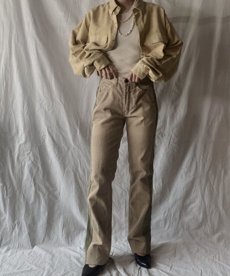 【USED】 Cut Off Fake Suede Shirt  /210317-012