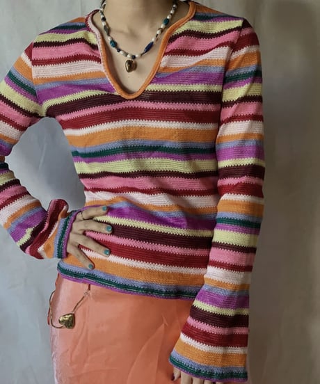 【USED】Poly Knit Top/210318-011