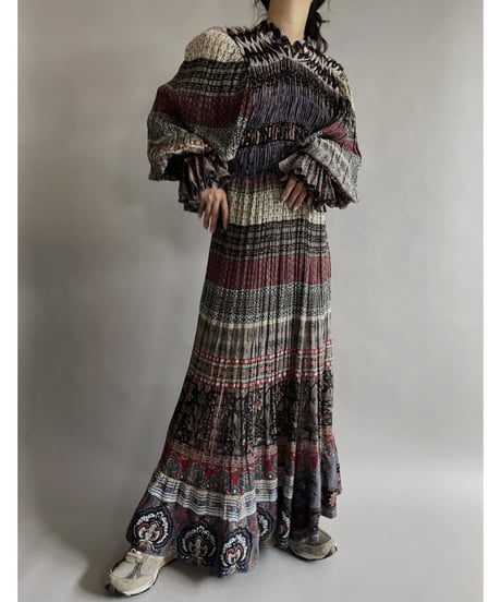 【RE;CIRCLE】 RE Indian Cotton Balloon Sleeved One-piece / 220901-001