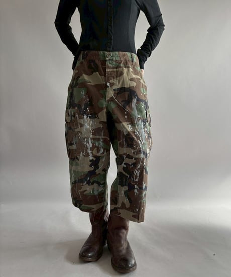 【USED】 Military Camouflage Cut Off Paint Pants /260226-003