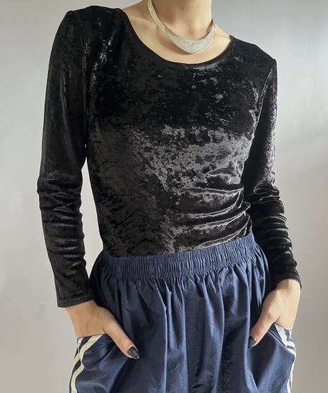 【USED】 Velour Leotard Top /241221-014