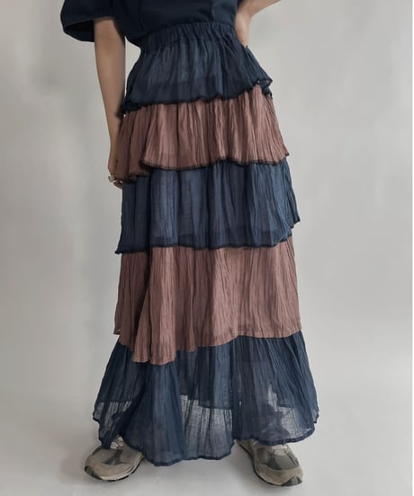 【RE;CIRCLE】 RE Tiered skirt / 220723-005