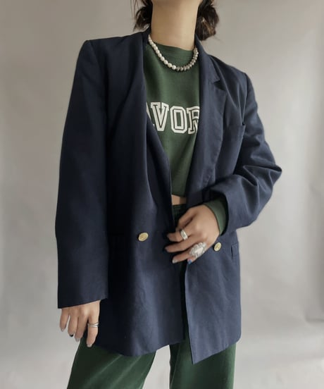 【USED】 Poly + Viscose Blazer Navy / 230128-012