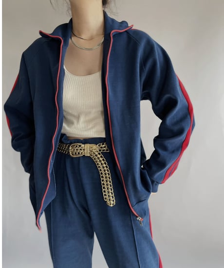 【USED】  Jersey Zip-up Top Navy / 230225-013