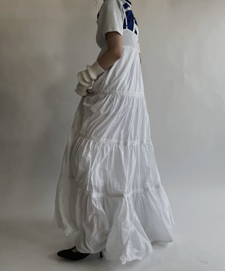 【USED】 White Cotton Camisole One-piece / 220604-002