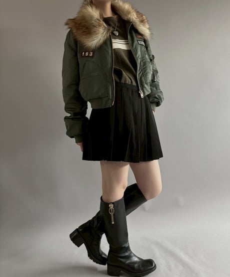 【RE;CIRCLE】  RE MA-1 Patched Fur Collar Short Jacket/ 251120-003