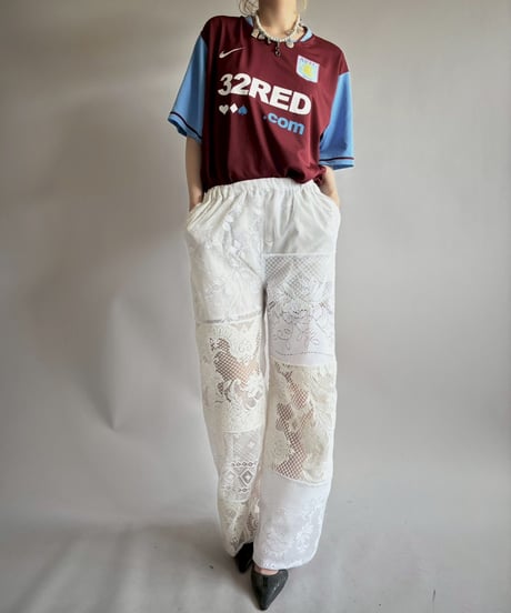 【RE;CIRCLE】 RE Crochet Lace Patch work Pants / 250731-004