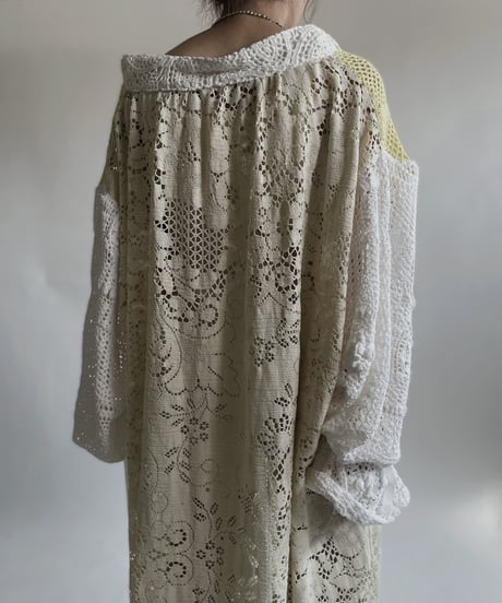 【RE;CIRCLE】 RE Crochet Lace Open Collar One-piece / 220427-032