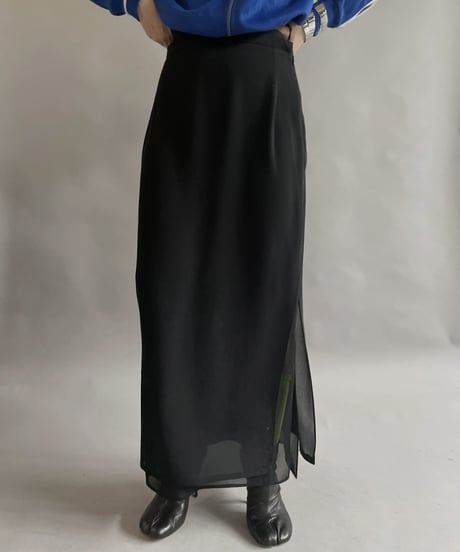 【USED】 Poly Slit Skirt / 230318-025