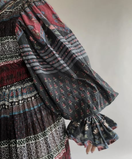 【RE;CIRCLE】 RE Indian Cotton Balloon Sleeved One-piece / 220901-011