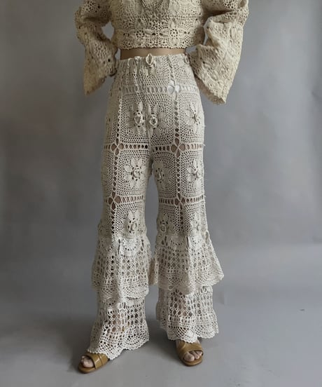 【RE;CIRCLE】 RE Crochet Tiered Pants / 230504-013