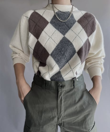 【USED】  Argyle Knit Sweater / 221112-007