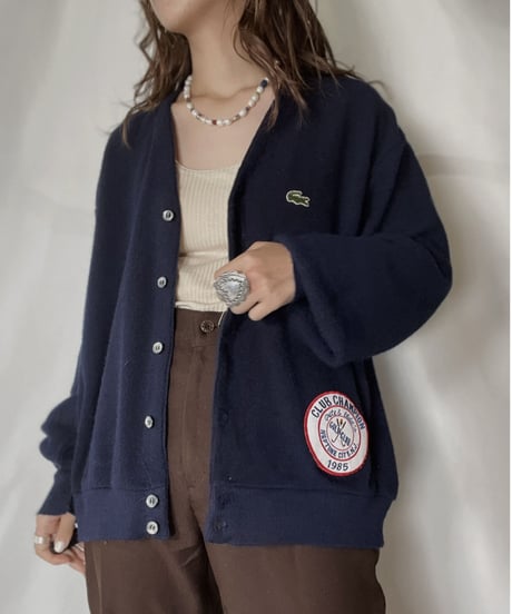 【USED】   LACOSTE Knit Cardigan④/211126-005