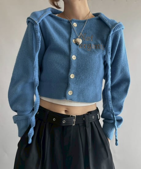 【RE;CIRCLE】 RE Hooded Acrylic Short Cardigan / 251016-003