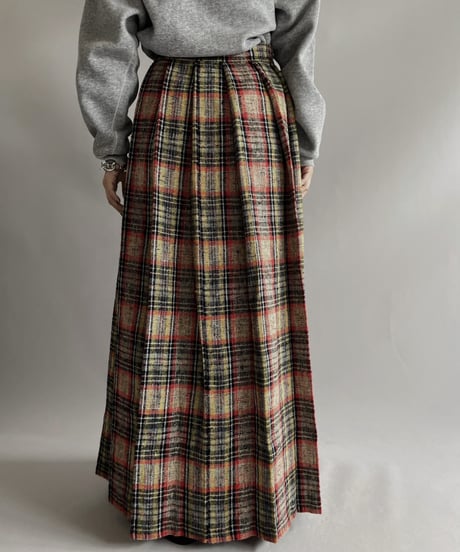 【USED 】 Tartan Check Wrap Long Skirt/ 231202-008
