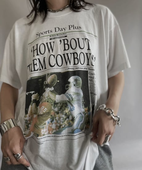 【USED】 made in USA New Paper Print T-Shirt / 230617-017