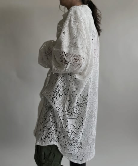 【RE;CIRCLE】 RE Crochet Lace Big Shirt / 220427-005