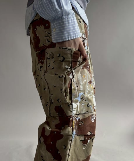 【USED】 Military Camouflage Cut Off Paint Pants /260226-012