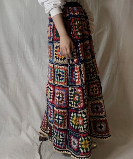 【USED】　Granny Knit Long Skirt①/210404-009