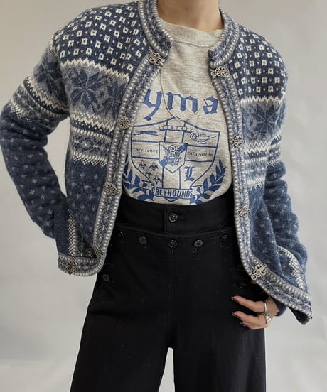 【USED】 100% Wool Tylorian Knit Top /231223-016