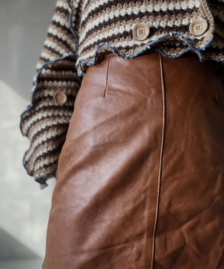 【USED】　Leather Short Skirt①/ 220212-039