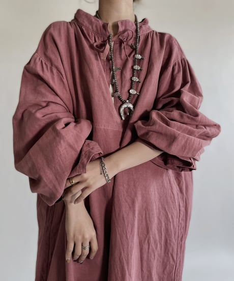 【RE;CIRCLE】RE Dyed French Mattress Cover One-piece -Santa Fe Pink- / 220512-011